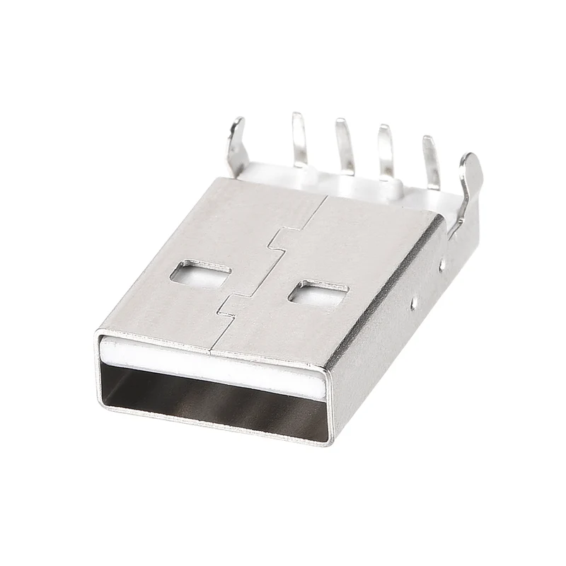 10 x USB 2.0 Type A Male Socket Connector 4-Pin DIP 90 Degree Adapter White