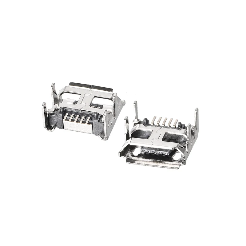 10 PCS Micro USB Female Socket Connector Jack Port, 5-Pin DIP 180 Degree, Replacement Adapter
