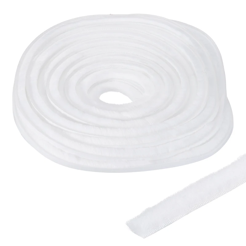 Brush Weather Stripping 9/32"x15/32"x24.9Ft Self-Adhesive Seal Strip White