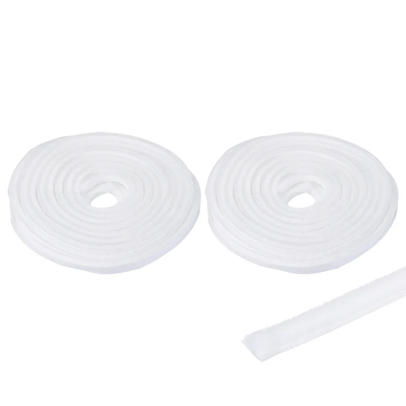 2Pcs Brush Weather Stripping 9/32"x5/16"x24.9Ft Self-Adhesive Seal Strip White
