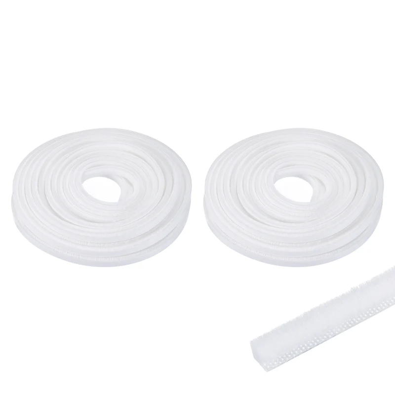 2Pcs Brush Weather Stripping 9/32"x1/4"x24.9Ft Self-Adhesive Seal Strip White