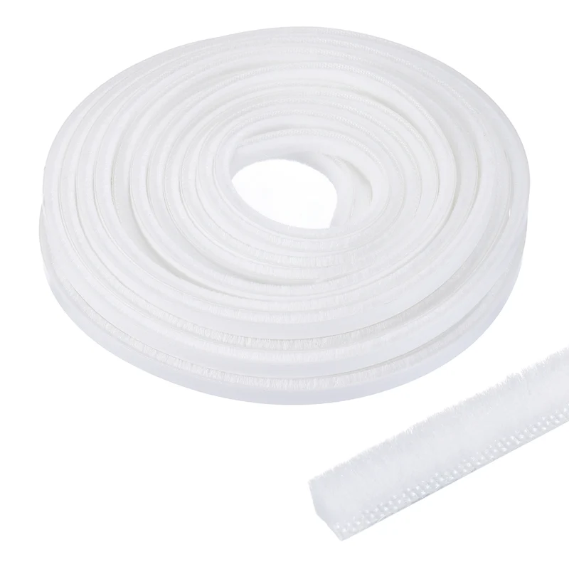 Brush Weather Stripping 9/32"x1/4"x24.9Ft Self-Adhesive Seal Strip White