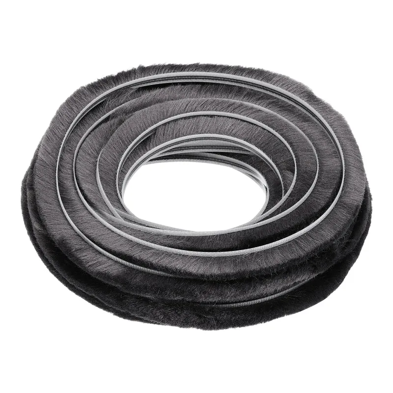 Brush Weather Stripping 9/32" x 15/32" x 24.6ft Card-Slot Seal Strip Gray