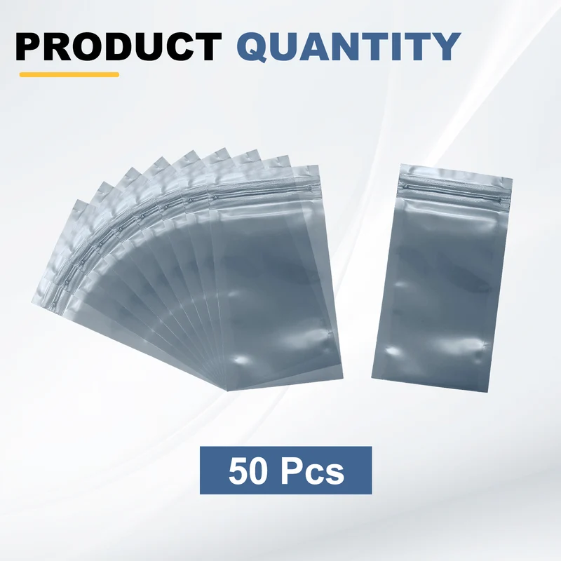 50pcs 4.7" x 2.4" Antistatic Bags Resealable ESD Shielding Bag