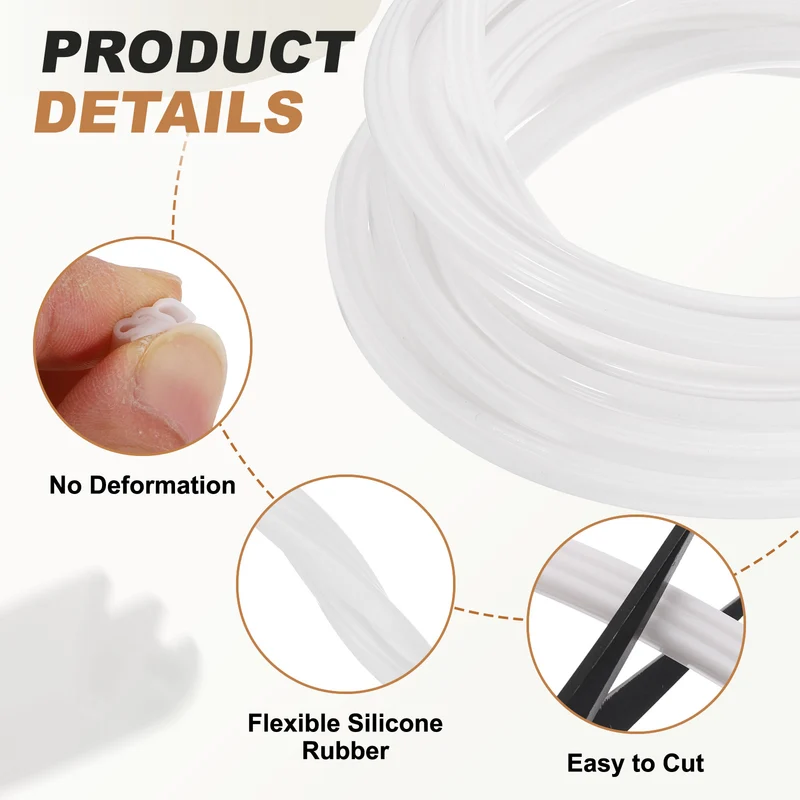 Kerf Weather Stripping Seal Strip (16.4ft x 11/32") - Three Door Kerf, White