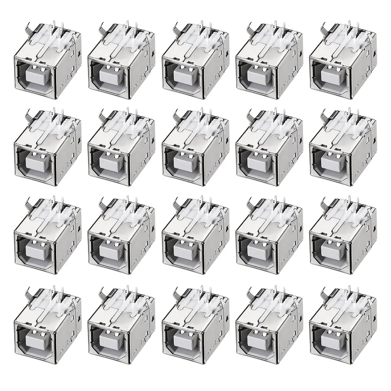 PCB USB Connector Type-B Female Jack 90 Degree DIP Printer Port 20Pcs