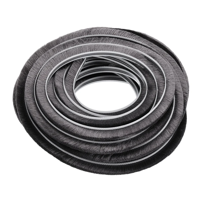 Brush Weather Stripping 9/32" x 5/16" x 24.6ft Card-Slot Seal Strip Gray