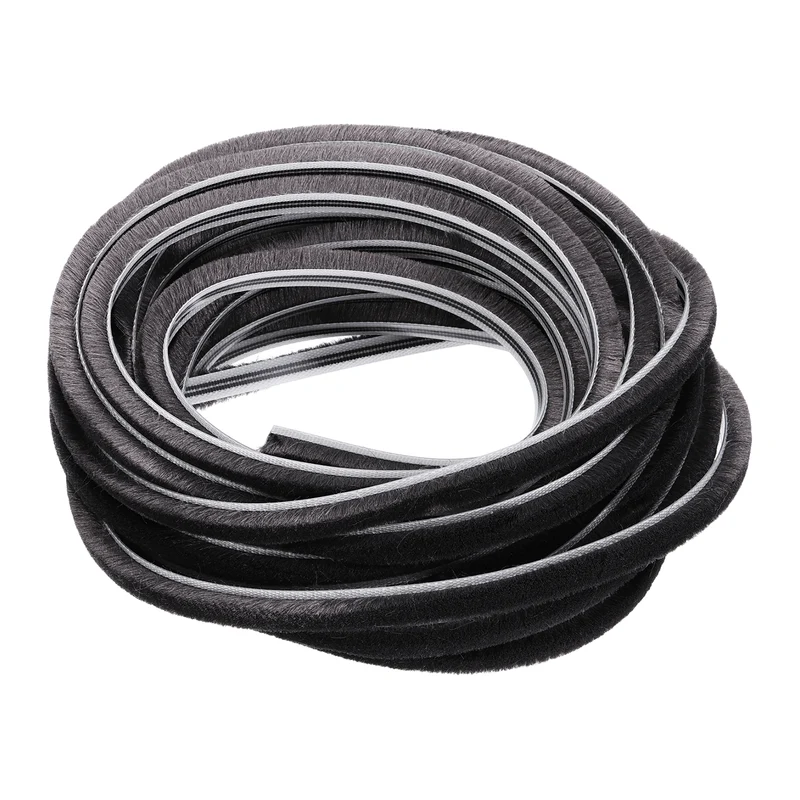 Brush Weather Stripping 9/32" x 1/4" x 24.6ft Card-Slot Seal Strip Gray