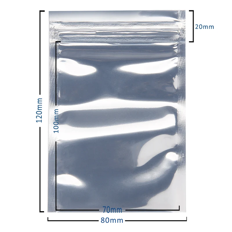 100Pcs 3.2"x4.7"/80x120mm Anti-Static Zip Lock Shielding Bag for HDD And Electronic Device