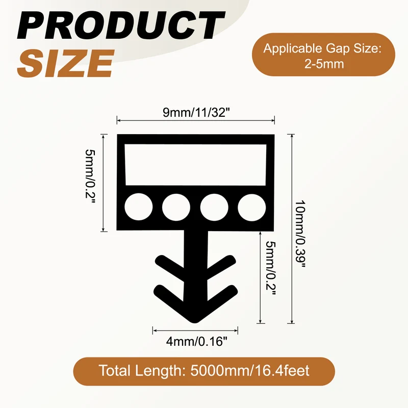 Kerf Weather Stripping Seal Strip (16.4ft x 11/32") - Square Kerf, White