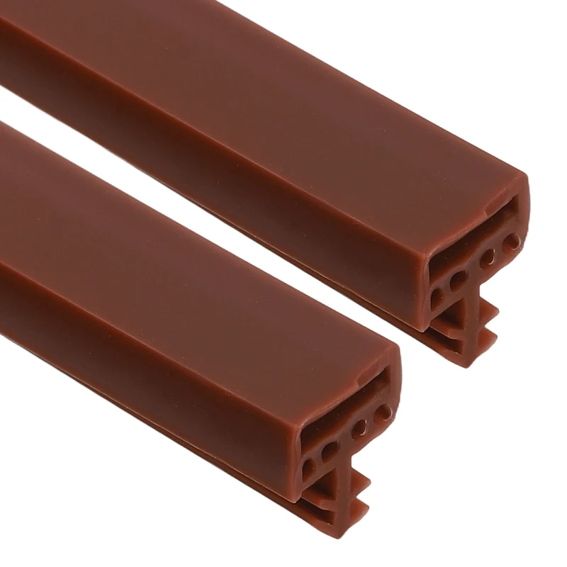Kerf Weather Stripping Seal Strip (16.4ft x 11/32") - 2Pcs Square Kerf, Brown