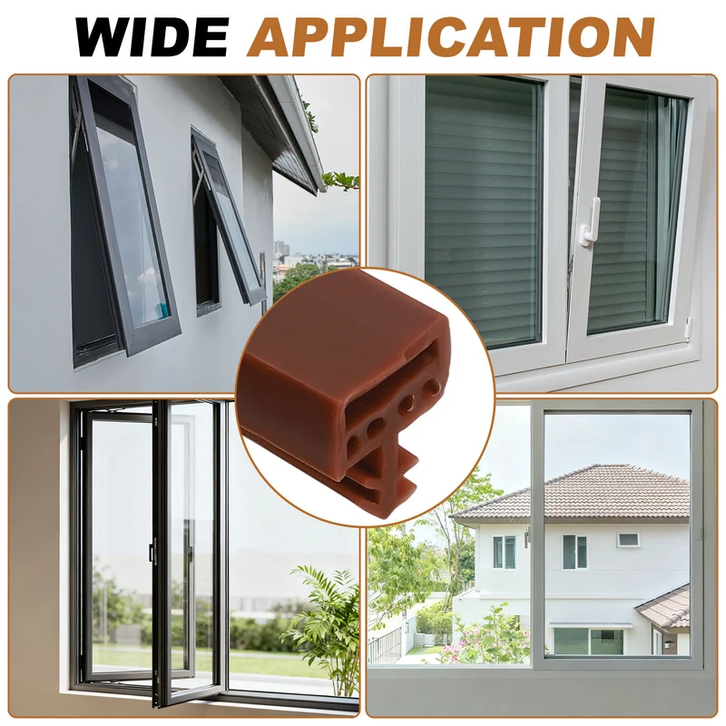 Kerf Weather Stripping Seal Strip (16.4ft x 11/32") - 2Pcs Square Kerf, Brown