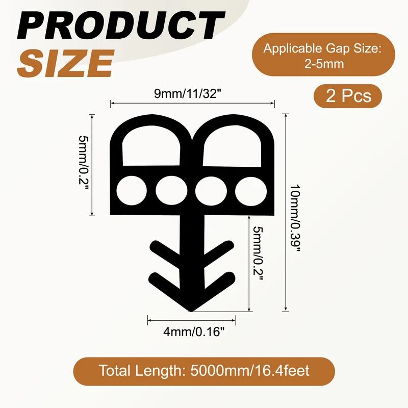 Kerf Weather Stripping Seal Strip (16.4ft x 11/32") - 2Pcs B Shape Kerf, White