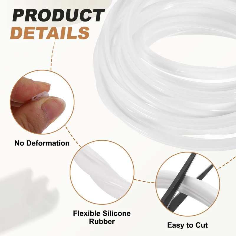 Kerf Weather Stripping Seal Strip (16.4ft x 11/32") - B Shape Kerf, White