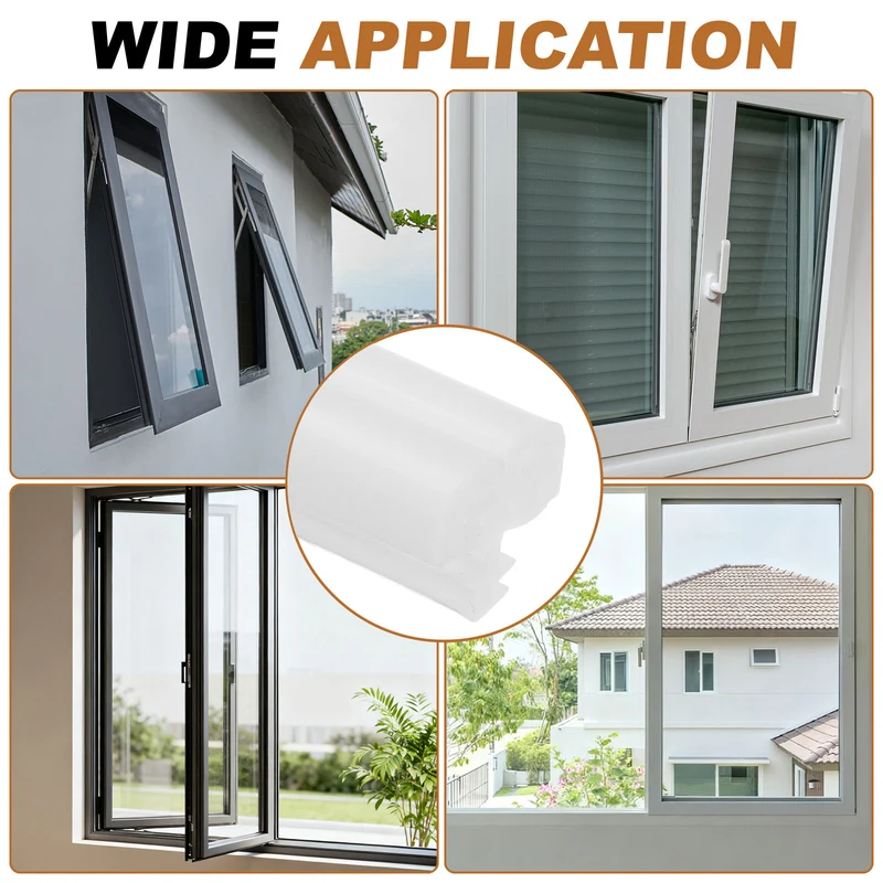 Kerf Weather Stripping Seal Strip (16.4ft x 11/32") - B Shape Kerf, White