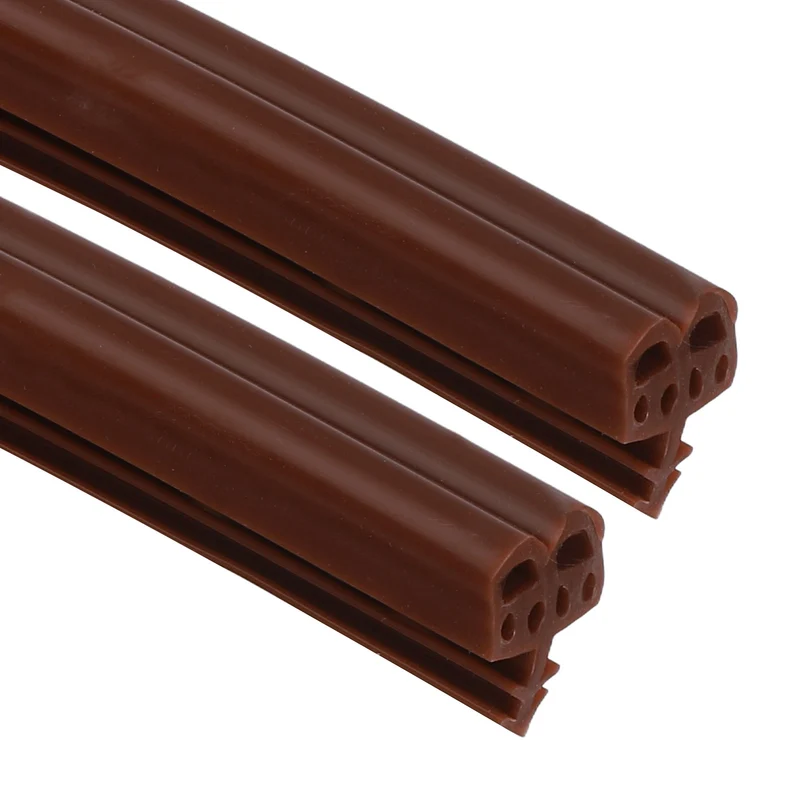 Kerf Weather Stripping Seal Strip (16.4ft x 11/32") - 2Pcs B Shape Kerf, Brown