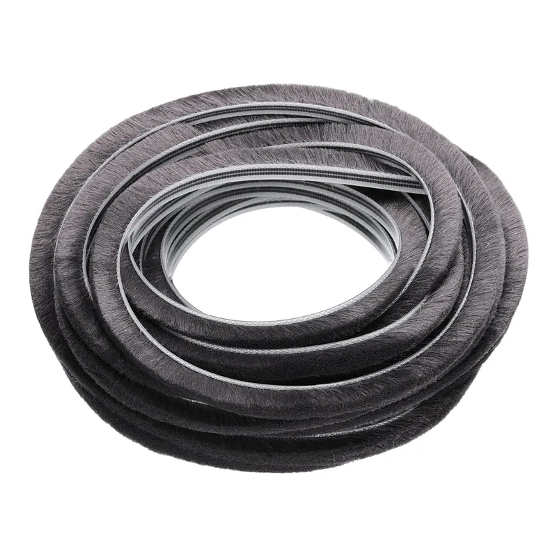 Brush Weather Stripping 1/4" x 5/16" x 24.6ft Card-Slot Seal Strip Gray