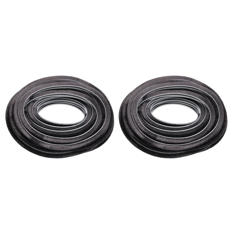 2Pcs Brush Weather Stripping 1/4" x 1/4" x 24.6ft Card-Slot Seal Strip Gray