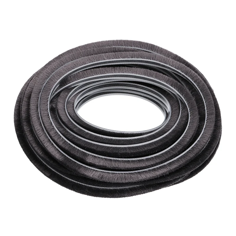 Brush Weather Stripping 1/4" x 1/4" x 24.6ft Card-Slot Seal Strip Gray