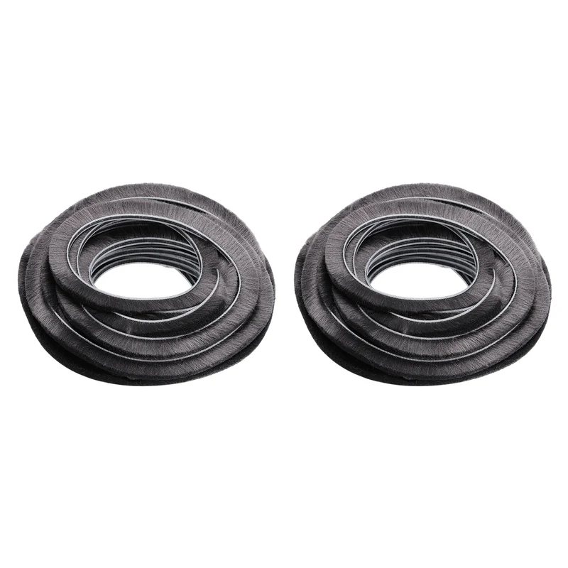 2Pcs Brush Weather Stripping 3/16" x 15/32" x 24.6ft Card-Slot Seal Strip Gray