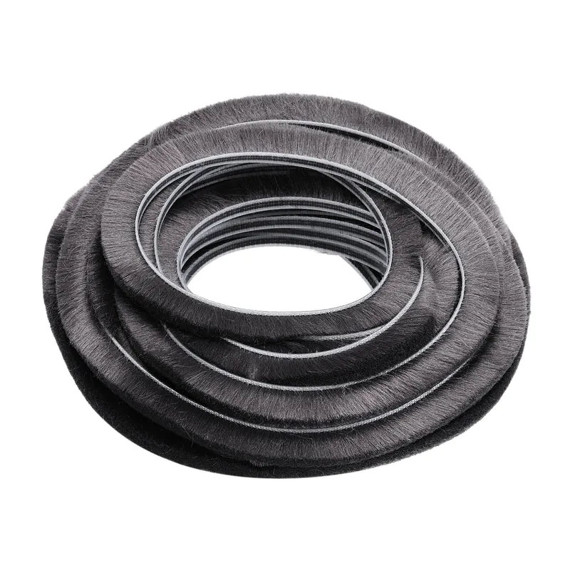 Brush Weather Stripping 3/16" x 15/32" x 24.6ft Card-Slot Seal Strip Gray