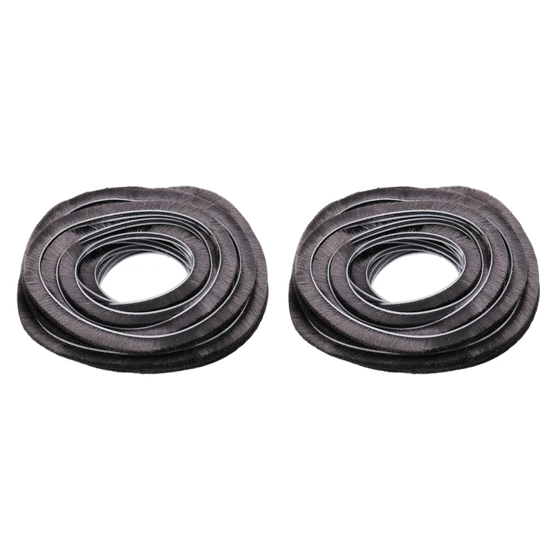 2Pcs Brush Weather Stripping 3/16" x 3/8" x 24.6ft Card-Slot Seal Strip Gray