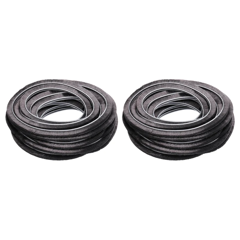 2Pcs Brush Weather Stripping 3/16" x 5/16" x 24.6ft Card-Slot Seal Strip Gray