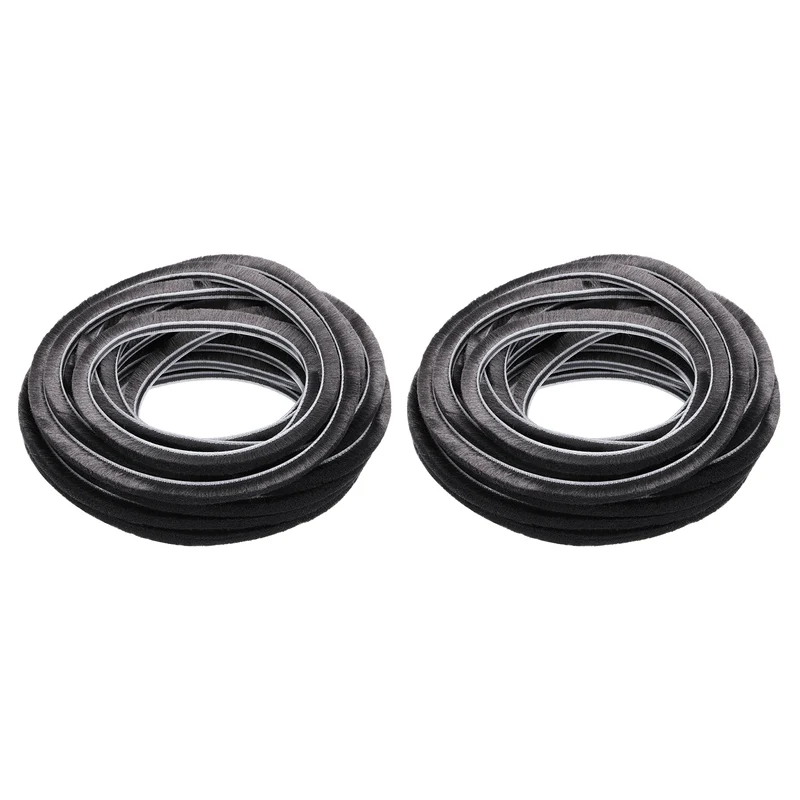 2Pcs Brush Weather Stripping 3/16" x 1/4" x 24.6ft Card-Slot Seal Strip Gray