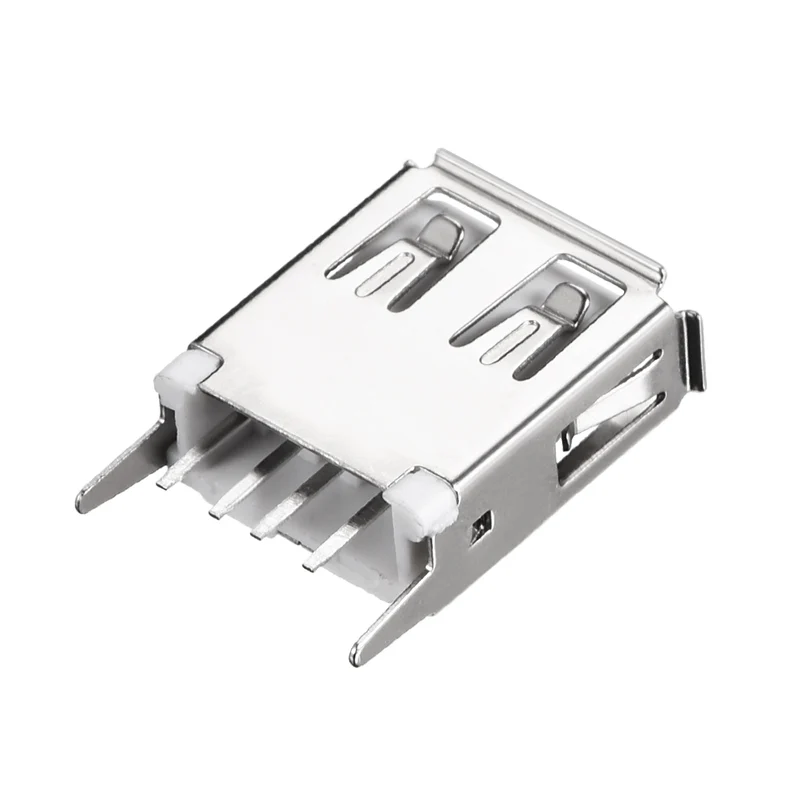 PCB USB Connector Type-A Female Jack 4 Pin Vertical Straight Insert 10Pcs