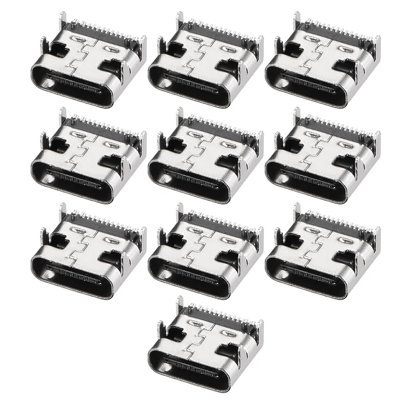 PCB USB Connector Type-C 3.1 16Pin Female Jack Fast Charging Socket 10Pcs