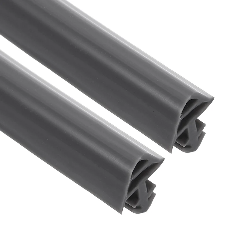 Kerf Weather Stripping Seal Strip (16.4ft x 11/32") - 2Pcs D Triangle Kerf, Gray