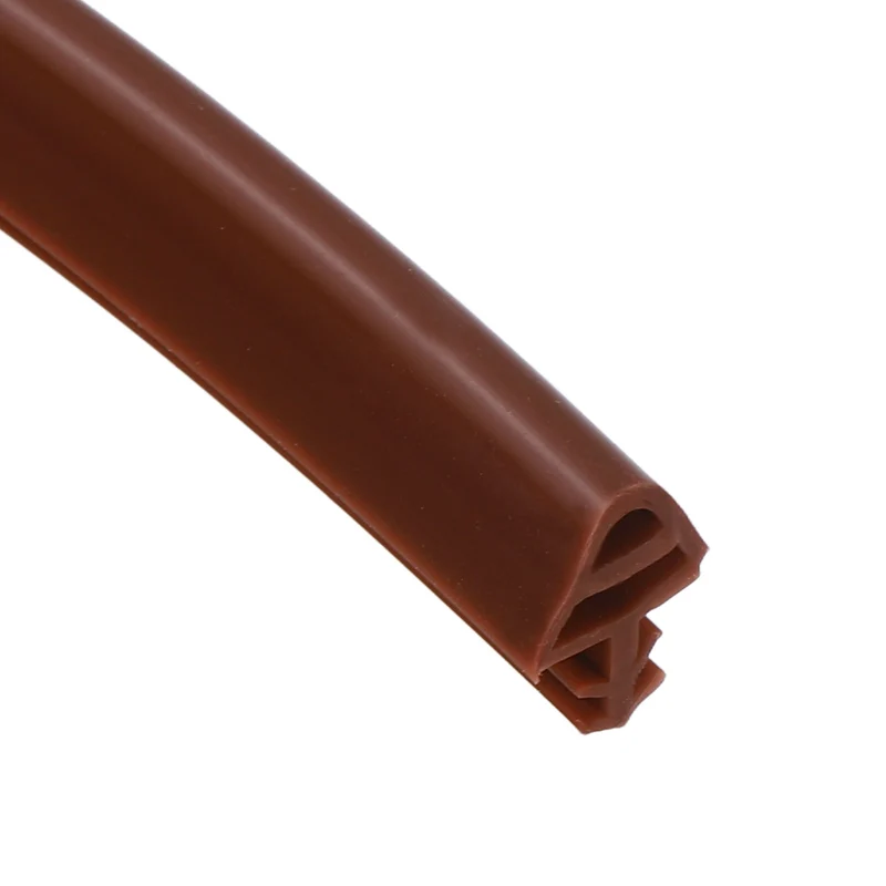 Kerf Weather Stripping Seal Strip (16.4ft x 11/32") - D Triangle Kerf, Brown