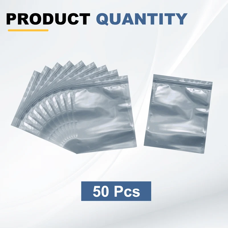 50pcs 7.9" x 6.3" Antistatic Bags Resealable ESD Shielding Bag