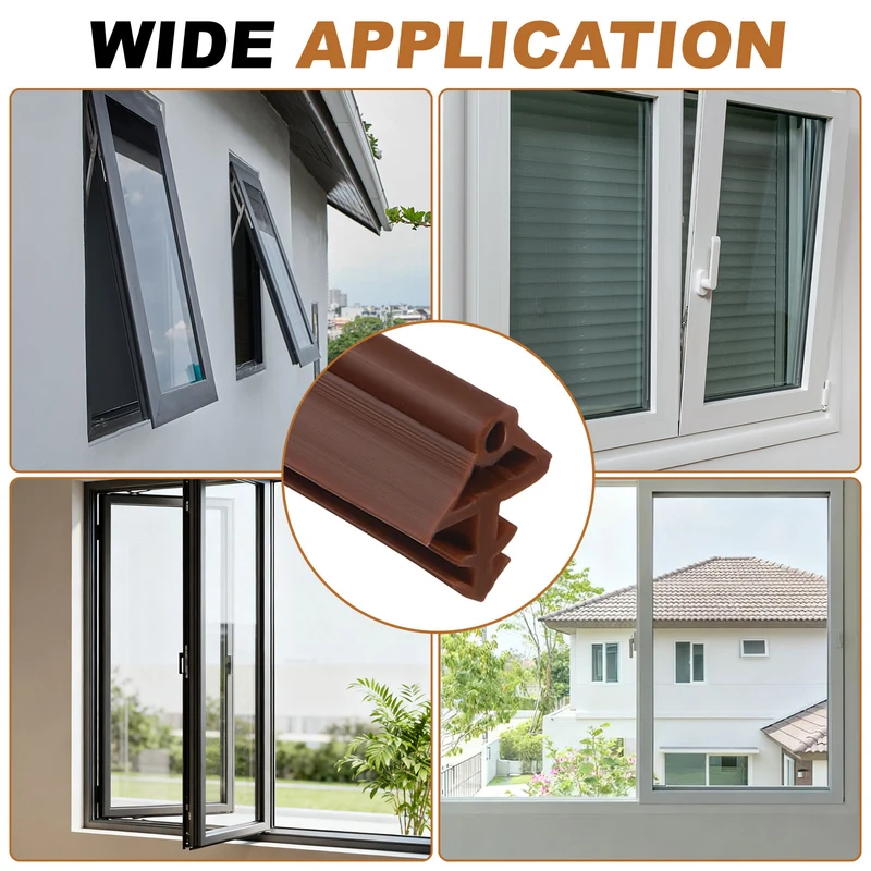 Kerf Weather Stripping Seal Strip (16.4ft x 11/32") - 2Pcs Tree Kerf, Brown