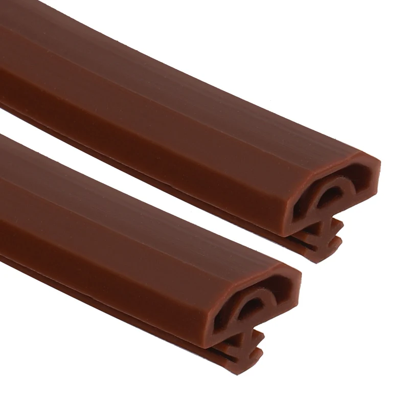Kerf Weather Stripping Seal Strip (16.4ft x 3/8") - 2Pcs Double D Kerf, Brown