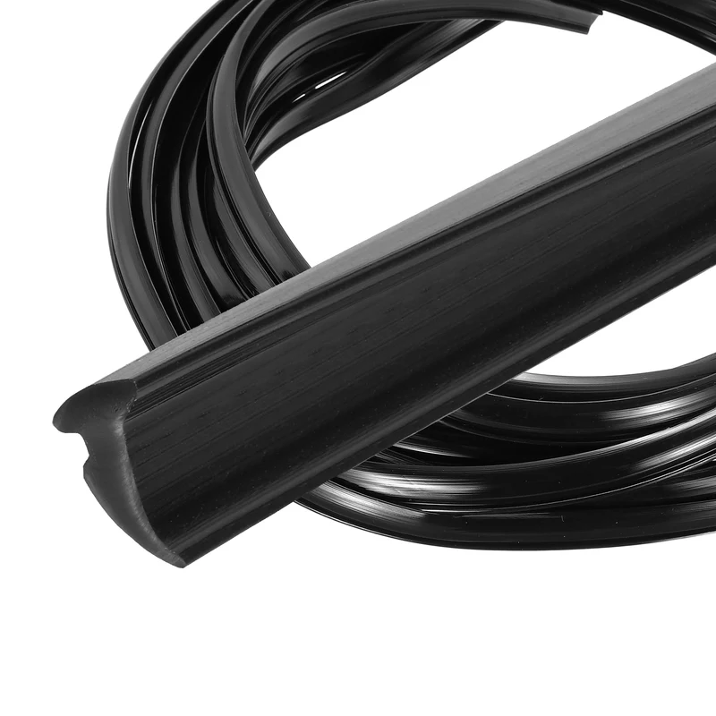 Weather Stripping Door Seal Crescent-Shaped 1/8" Slot 16.4Ft Black