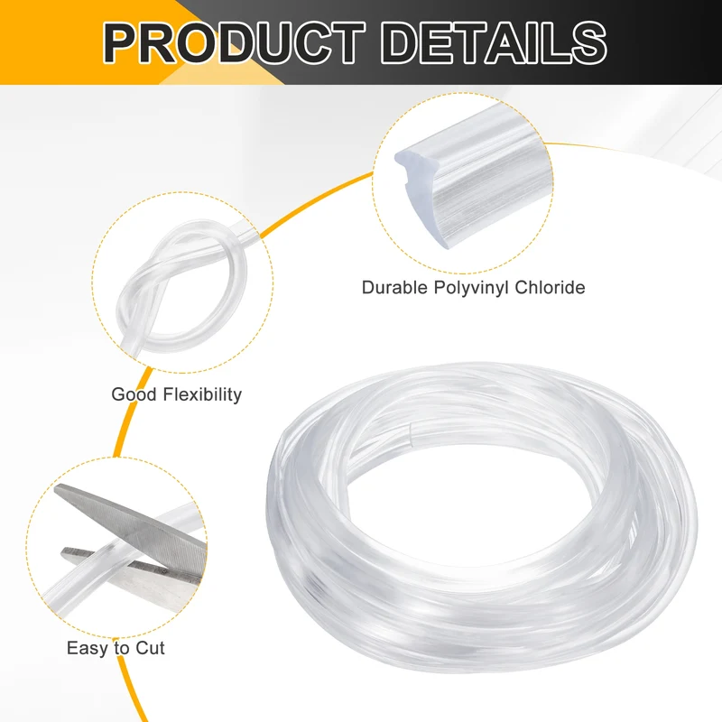 Weather Stripping Door Seal Crescent-Shaped 3/16" Slot 16.4Ft Clear