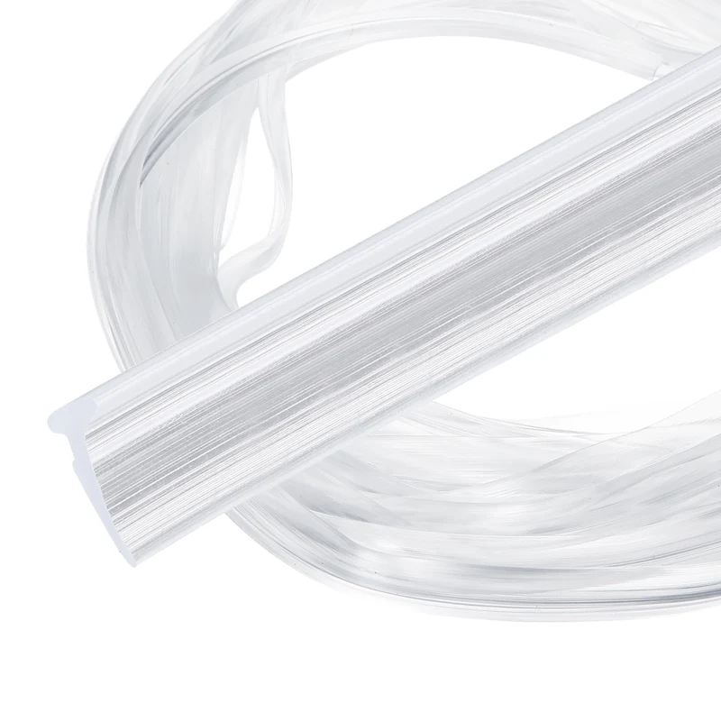 2Pcs Weather Stripping Door Seal Crescent-Shaped 3/32" Slot 16.4Ft Clear