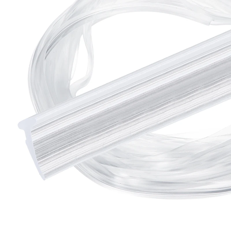 Weather Stripping Door Seal Crescent-Shaped 3/32" Slot 16.4Ft Clear