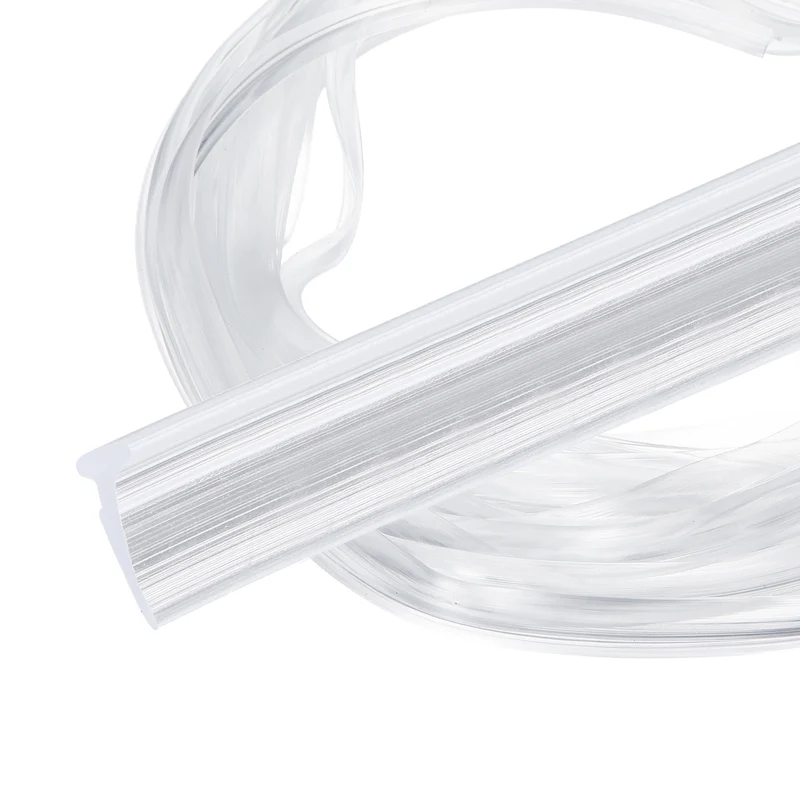 2Pcs Weather Stripping Door Seal Crescent-Shaped 1/16" Slot 16.4Ft Clear