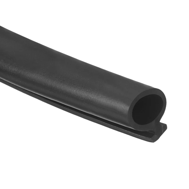 Kerf Weather Stripping Seal Strip (49.21ft x 3/8") - Bulb Bubble, Black