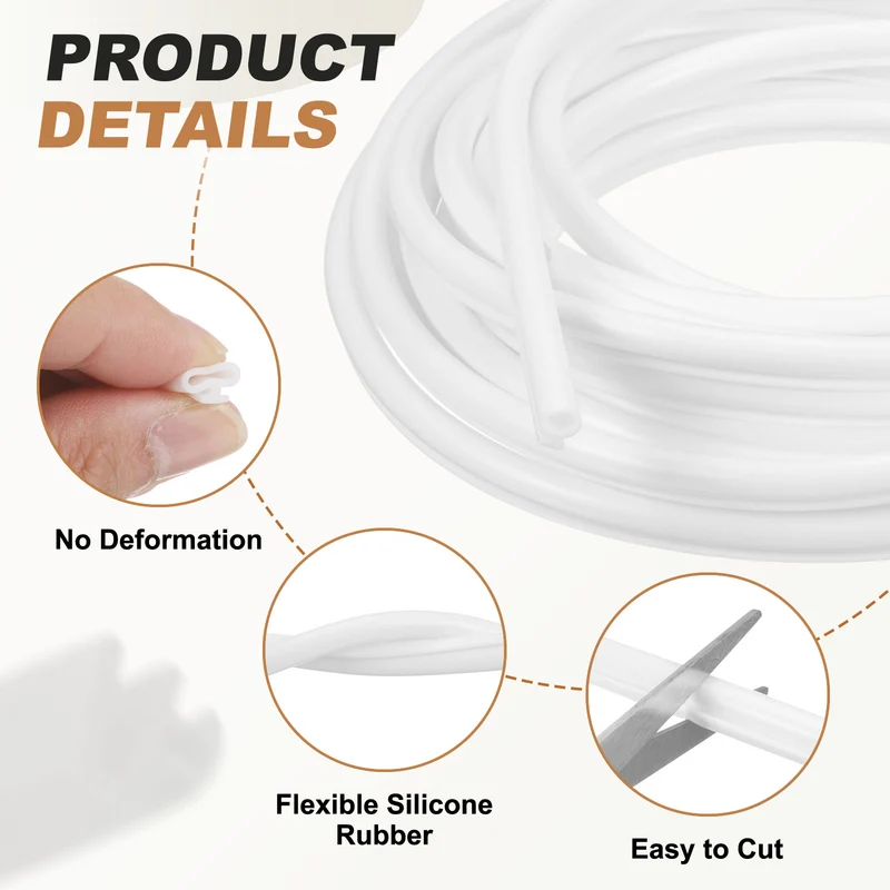 Kerf Weather Stripping Seal Strip (32.8ft x 5/16") - Bulb Bubble, White