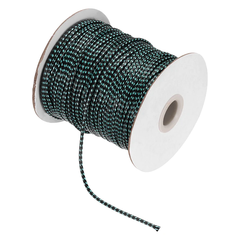 Waxed Cord 2mm Waxed Thread 87 Yard Wax String Leather Cord (Light Blue/Black)