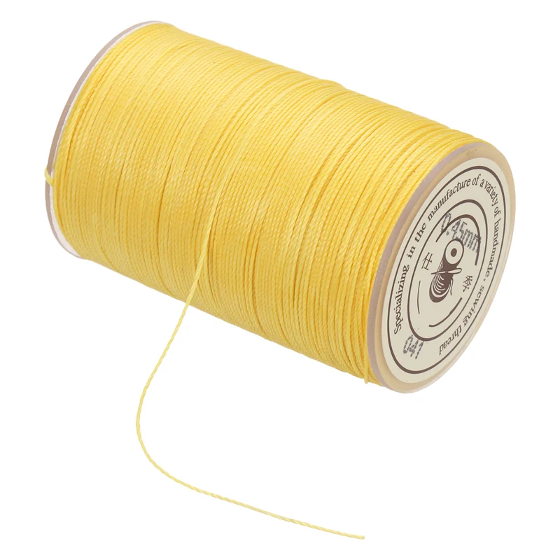 Waxed Cord 0.45mm Waxed Thread 87 Yard Wax String Leather Cord (Orange)