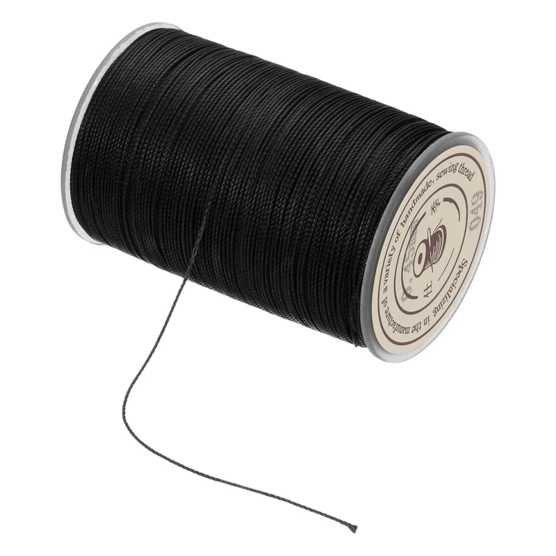 Waxed Cord 0.45mm Waxed Thread 87 Yard Wax String Leather Cord (Black)