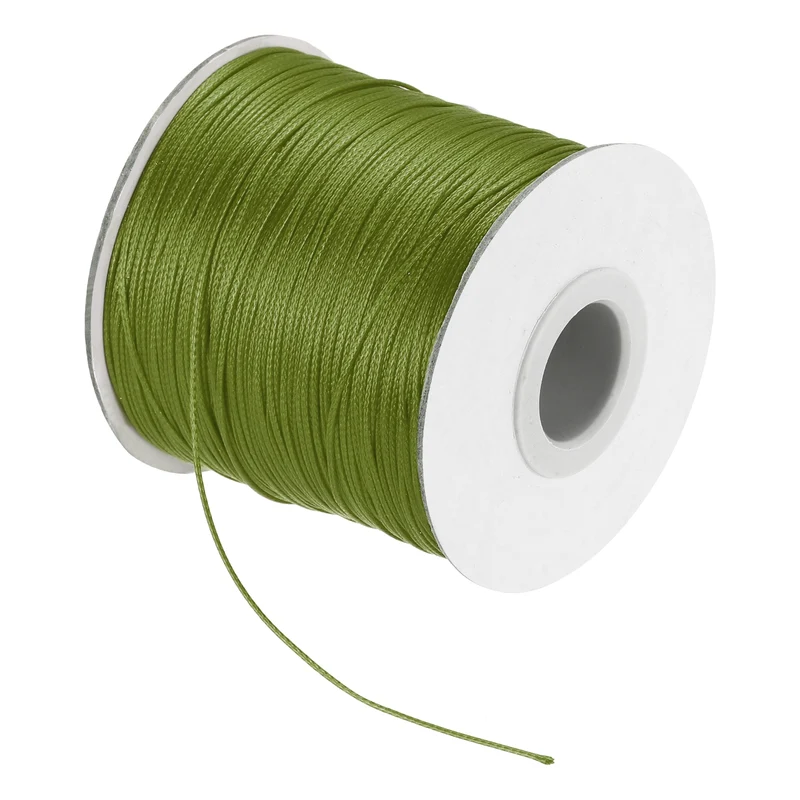 Army Green 0.5mm Waxed Cord 175 Yard Wax Bead Thread String for Jewelry