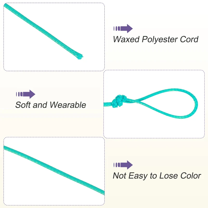 Bright Green 1mm Waxed Cord 11 Yard Wax Bead Thread String for Jewelry Make