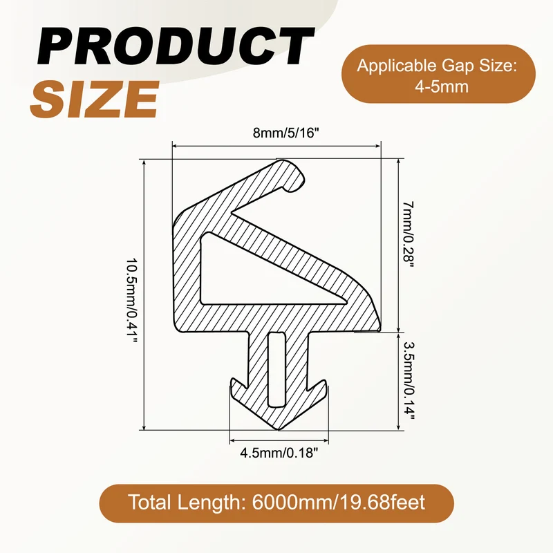 Kerf Weather Stripping Seal Strip (19.68ft x 5/16") - PO Shape Kerf, White