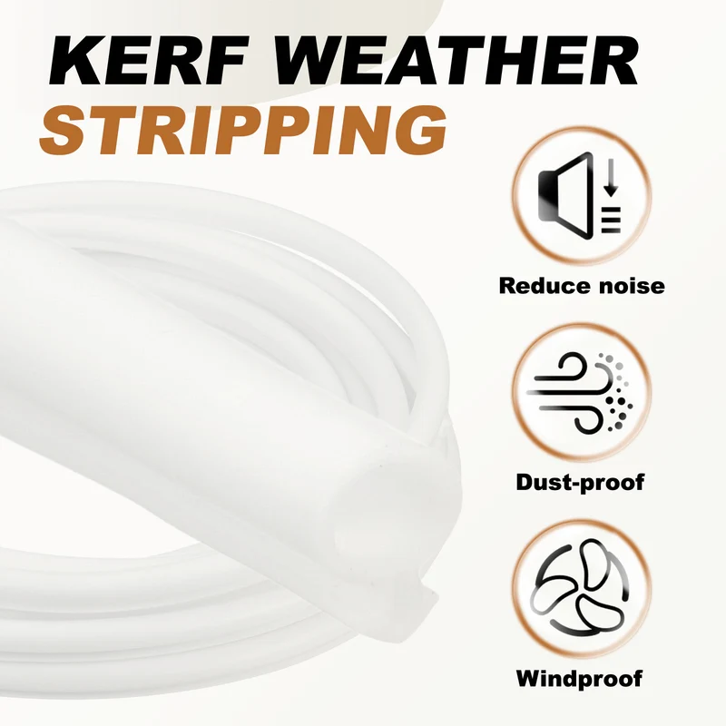 Kerf Weather Stripping Seal Strip (32.8ft x 5/16") - Bulb Bubble Kerf, White