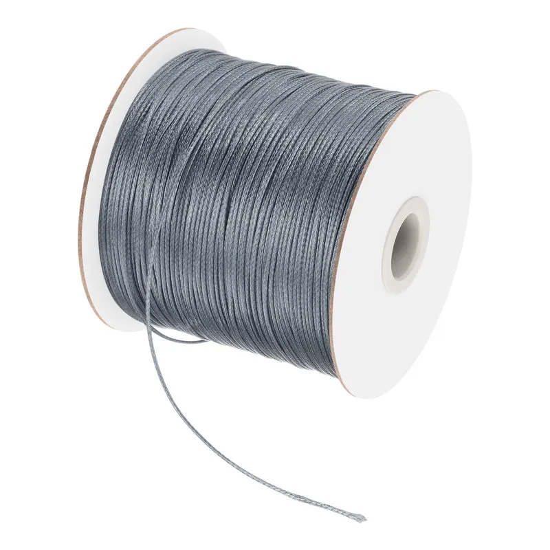 Dark Grey 0.5mm Waxed Cord 175 Yard Wax Bead Thread String for Jewelry Making